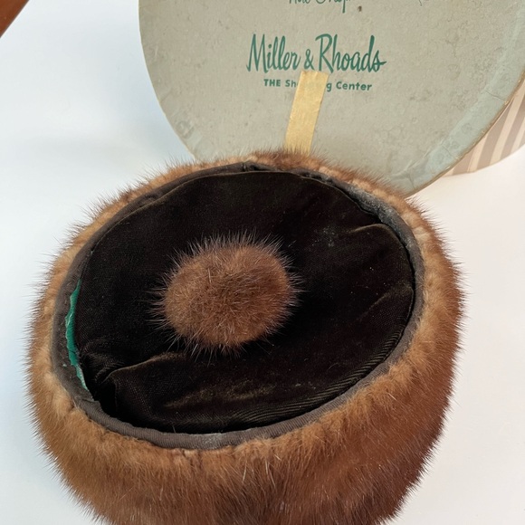 Miller & Rhoads Union Made USA Fur Pill Box Hat - Picture 1 of 11